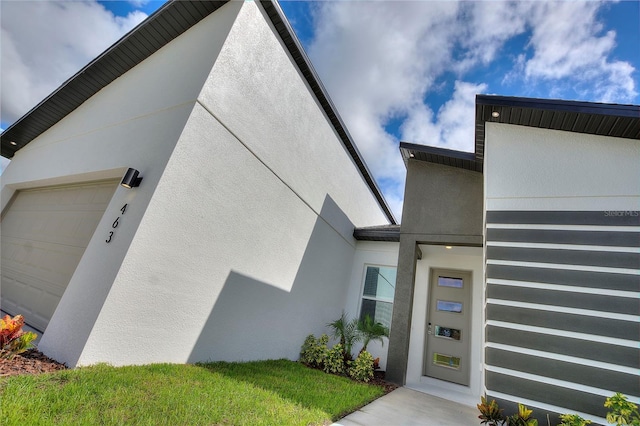 entrance to property with a garage