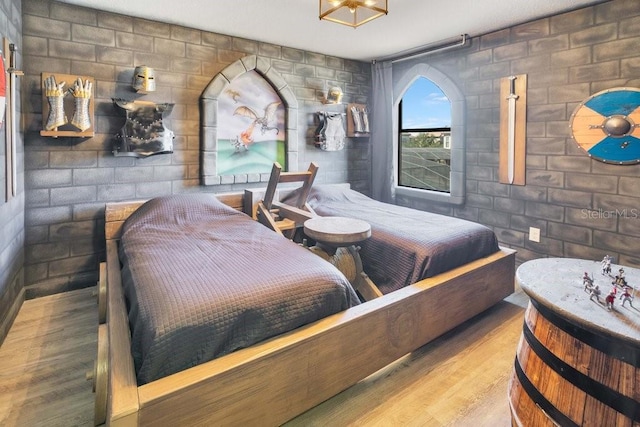 bedroom featuring light wood-type flooring