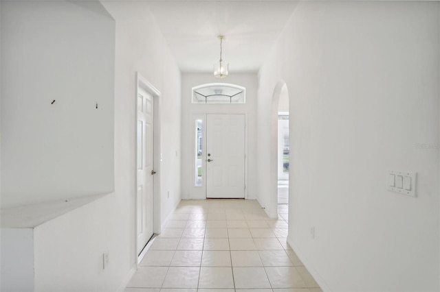 view of tiled entrance foyer