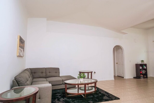 view of tiled living room