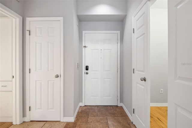 doorway to outside featuring hardwood / wood-style floors