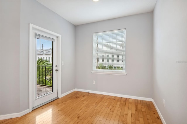 doorway featuring light hardwood / wood-style flooring