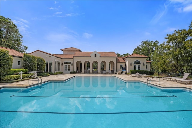 view of pool featuring a patio