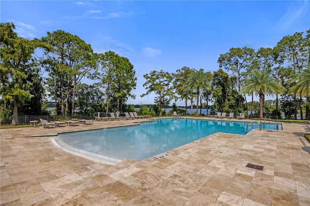 view of pool featuring a patio area