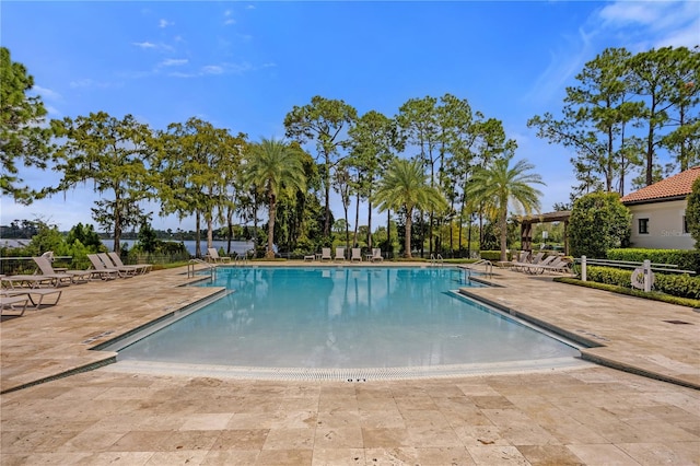 view of pool with a patio