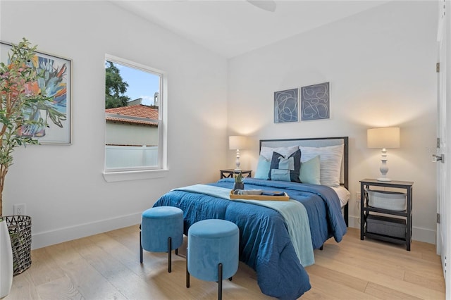 bedroom featuring light hardwood / wood-style flooring