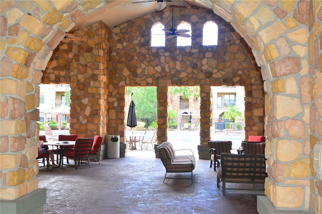 view of patio / terrace featuring ceiling fan