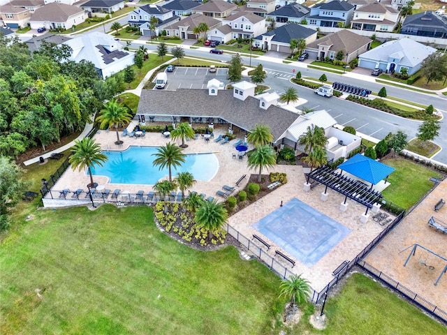 3286 Hanging Tide St, Winter Garden, FL 34787 - aerial perspective of suburban area with a pool