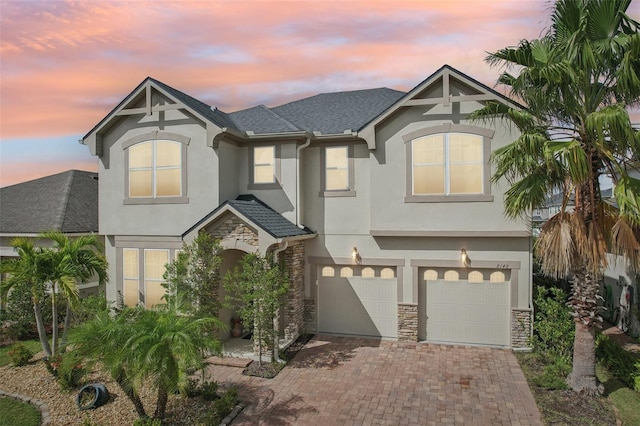 view of front facade with a garage