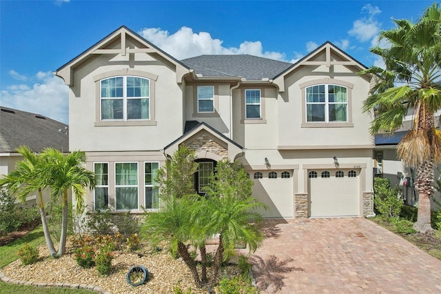 view of front of home with a garage