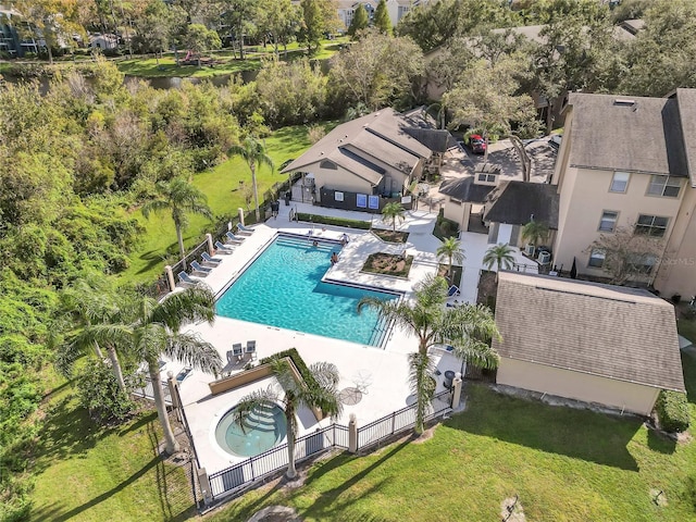 623 Dory Ln Unit 308, Altamonte Springs, FL 32714 - bird's eye view of a pool area and a tree filled landscape