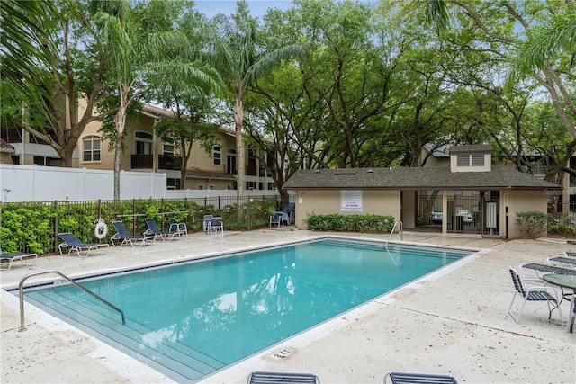 view of pool featuring a patio area