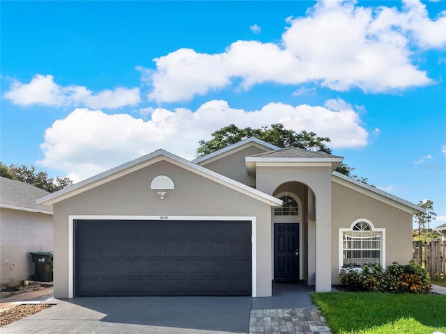 view of front of house with a garage