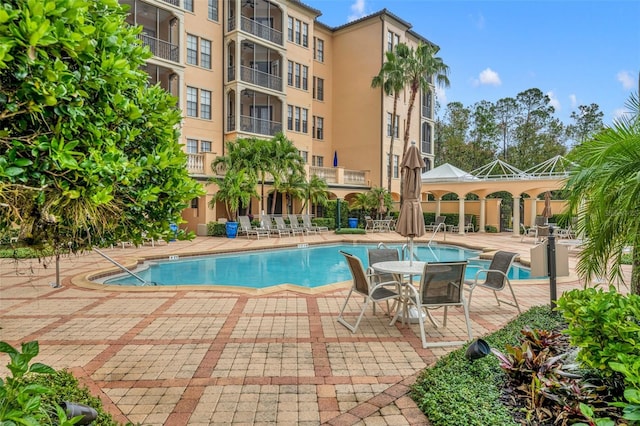 view of pool featuring a patio area