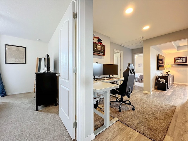 987 Nathan Ridge Rd, Clermont, FL 34715 - home office featuring light wood-type flooring and baseboards
