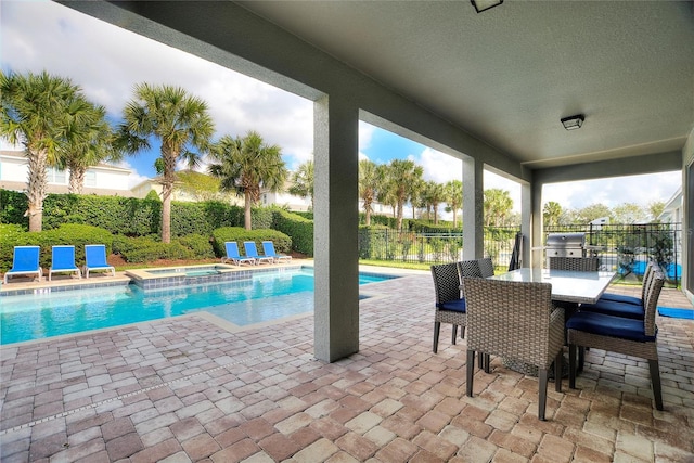 view of pool featuring a patio area