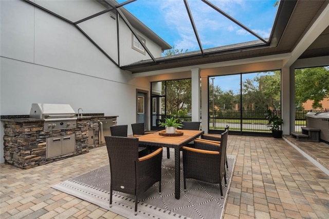 sunroom / solarium with a skylight