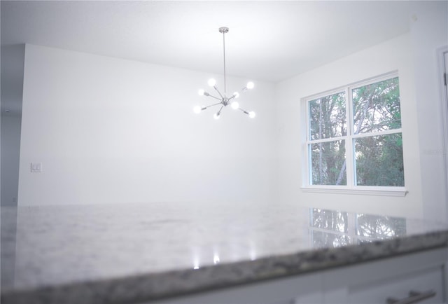 room details with a chandelier