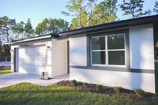 view of home's exterior with a garage