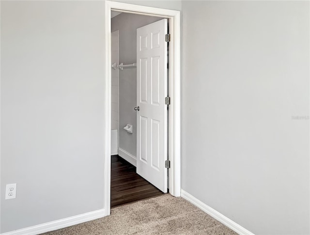 hall featuring wood-type flooring