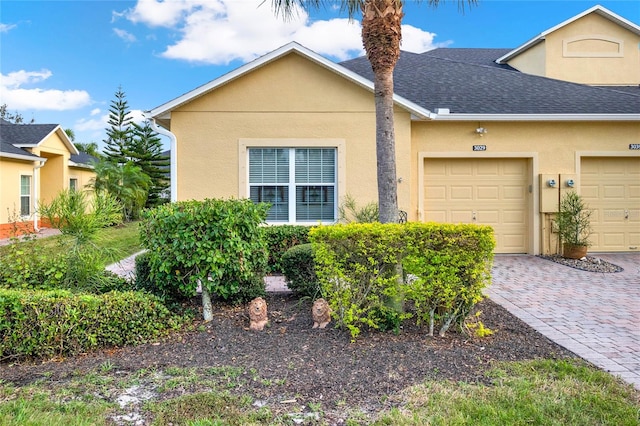 view of front of house with a garage