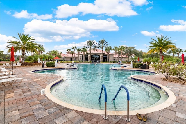 view of pool with a patio