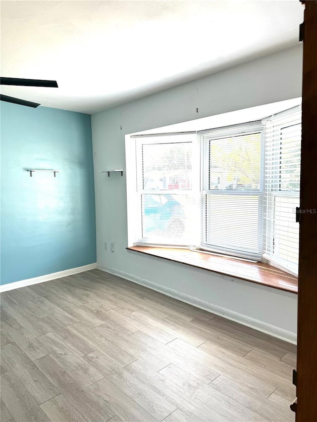 empty room featuring light hardwood / wood-style flooring