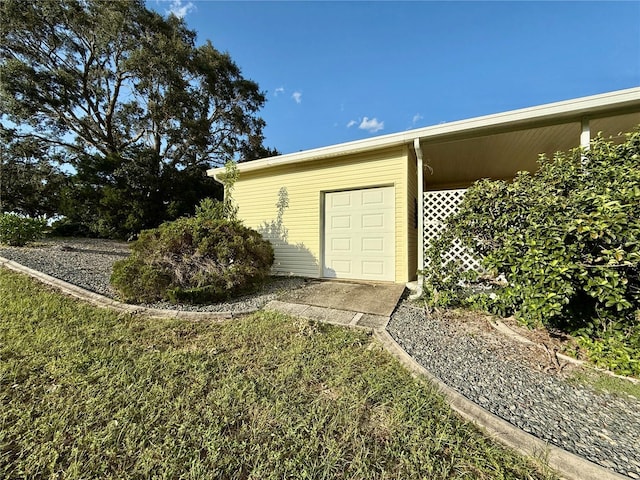 view of garage