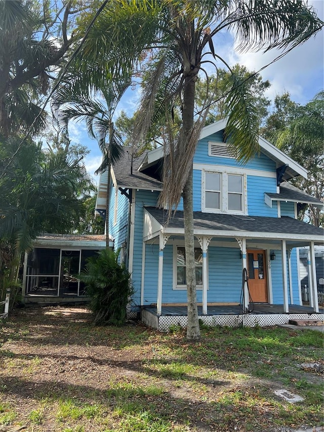 view of front of home with covered porch