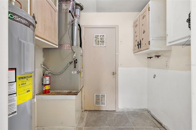 utility room featuring water heater