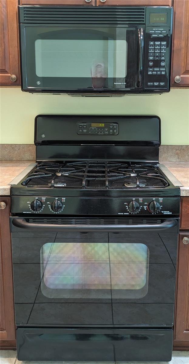 kitchen with black appliances