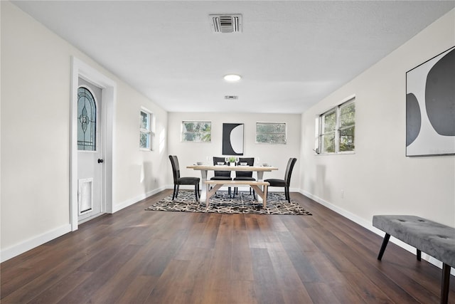 dining room featuring dark wood-type flooring