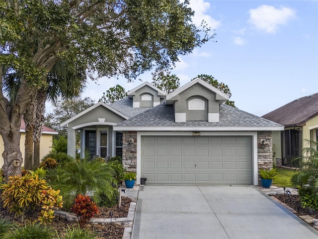 view of front of property featuring a garage