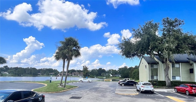 view of road featuring a water view