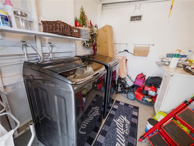 laundry area featuring washer and dryer