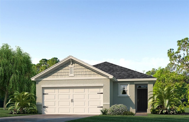 view of front facade featuring a garage