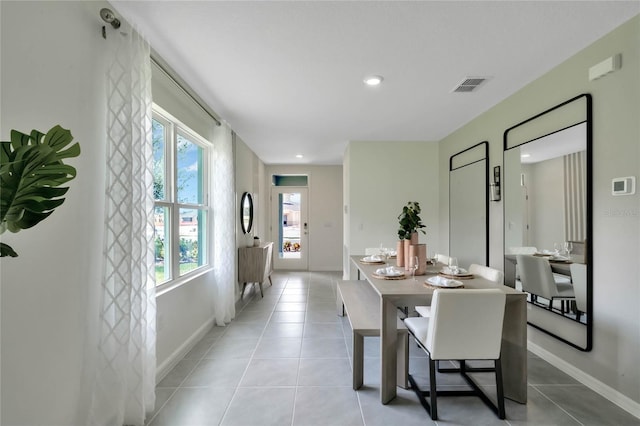 view of tiled dining room