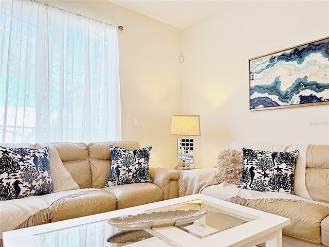 living room with plenty of natural light