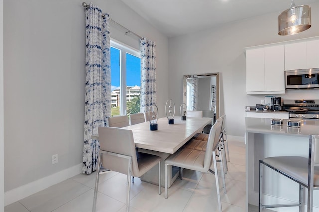 view of tiled dining area