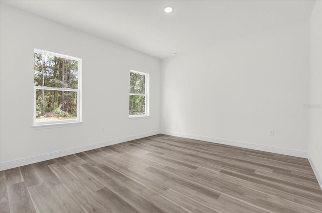 empty room featuring light hardwood / wood-style floors