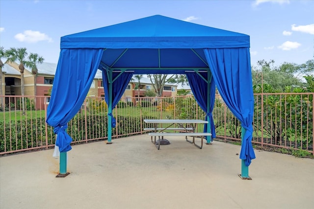 exterior space with a gazebo