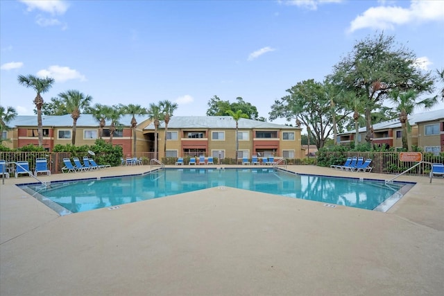 view of pool featuring a patio