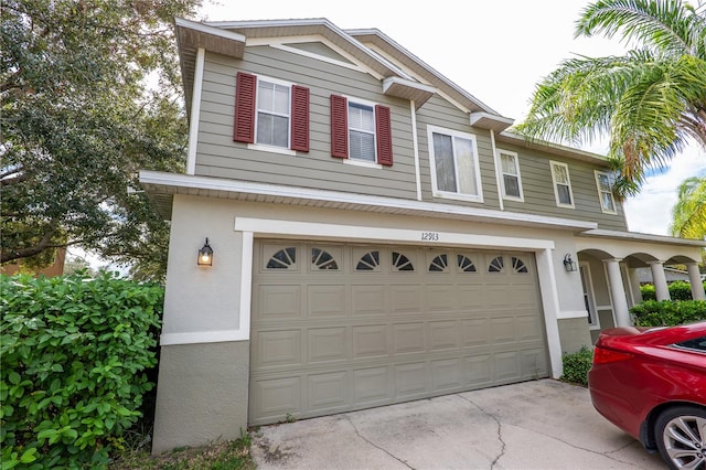 view of front facade with a garage