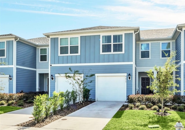 view of property featuring a garage