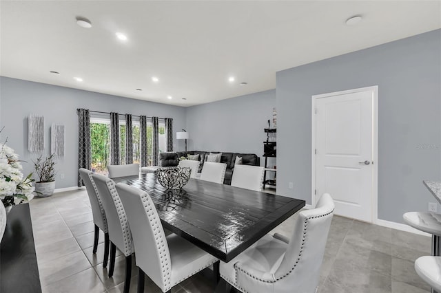 view of tiled dining space