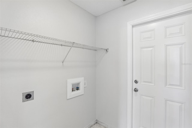 laundry area with washer hookup and electric dryer hookup