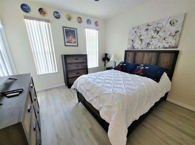 bedroom featuring light hardwood / wood-style flooring