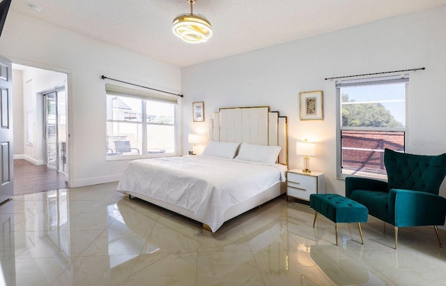 bedroom with a textured ceiling