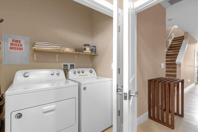 laundry room featuring washer and clothes dryer