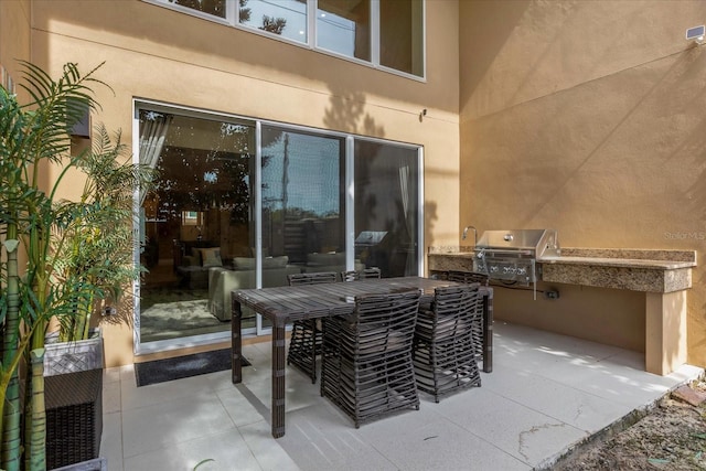 view of patio / terrace with a grill